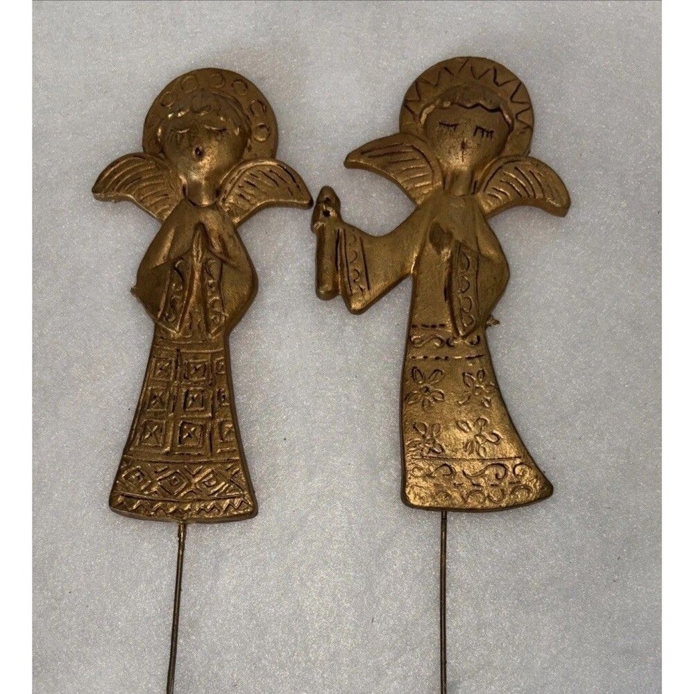 Set of 3 Christmas Angel Plant Flower Bouquet Floral Picks Ornaments MCM VTG  B